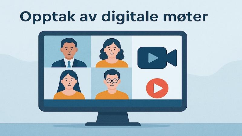 Opptak digitale møter illustrasjon logo