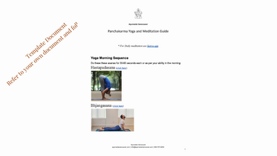 Panchakarma at home cleanse - Practice Guide