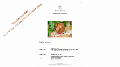 Panchakarma at home cleanse - Schedule (1)