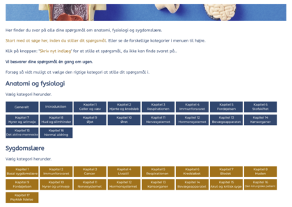 Udsnit fra E-medicus' forum med spørgsmål og svar om anatomi, fysiologi og sygdomslære