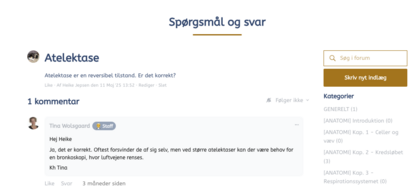 Eksempel på spørgsmål og svar i anatomi, fysiologi og sygdomslære