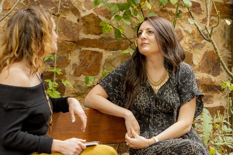 A coaching moment at Awaken's Spain retreat, a brave space created for authentic connection