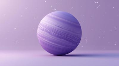 A high-resolution, vibrant, close-up mockup of Neptune, rotated 180 degrees, rendered in a clean, modern Scandinavian minimalist design style. Subtle, sweeping stripes adorn the planet, which fills most of the pic