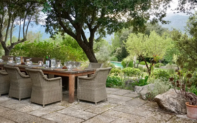 Dining Terrace at La Serrania Retreat Center with Panoramic View