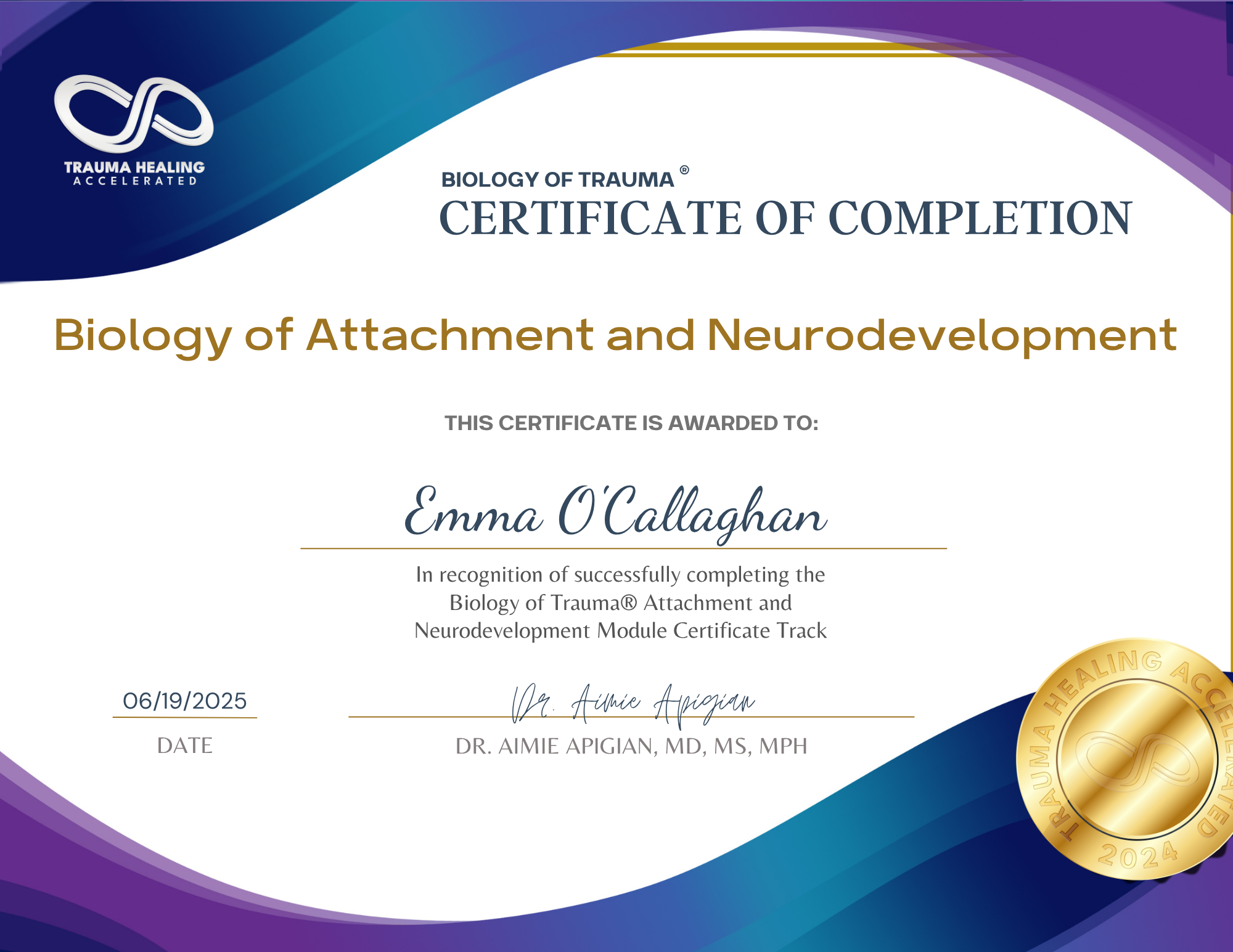 Emma O'Callaghan Attachment Module 2025