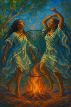 Dancing by Firelight at Dusk copy