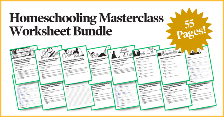 Homeschool Masterclass Worksheets Mockup