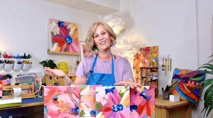 tish showing mini canvases