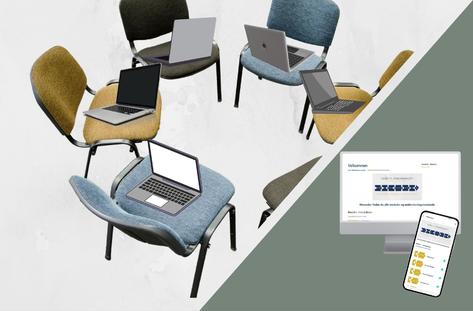 Online gruppeforløb hos Mind First med deltagere i rundkreds, der arbejder med følelsesmæssig spisning og lærer redskaber til madro og balance.