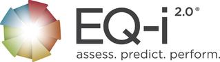 EQ-i 2.0 branded tile with a rainbow star-like symbol on the left and the words; assess, predict, perform, on the bottom.