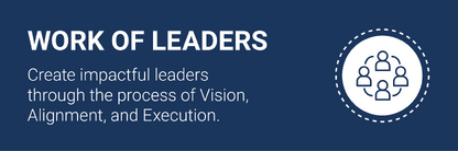 Everything DiSC Work of Leaders tile with a dark blue background and an icon with 4 people connected to each other.