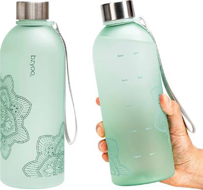 Glass Water Bottle Time Markers