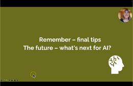 Final tips and future developments