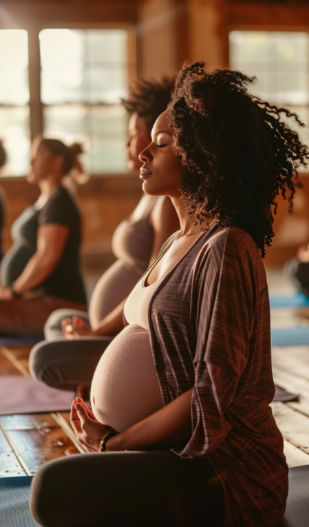 pregnancy woman meditating