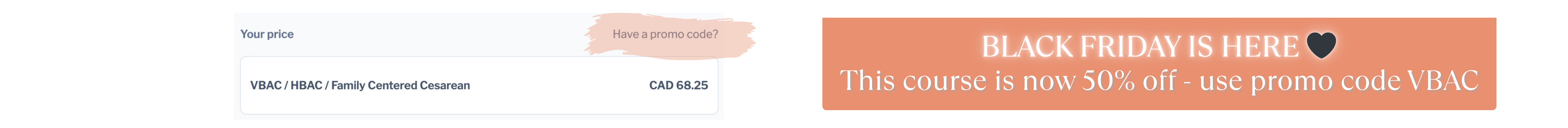 VBAC promo code