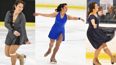 Cindy Rhea three figure skating dresses