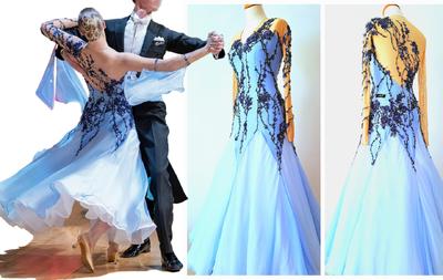 Julia Pols lt blue Standard, three views-, dress success