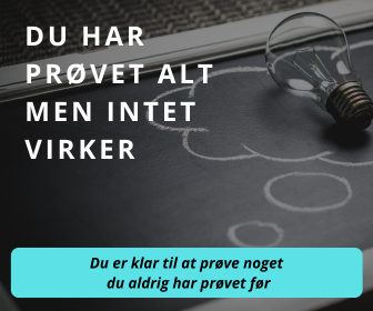 En tavle og elpærer med teksten Du har prøvet alt men intet virker. Du er klar til at prøve noget du aldrig har prøvet før.