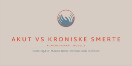 MODUL 1 - Akut Vs Kroniske smerter 2026