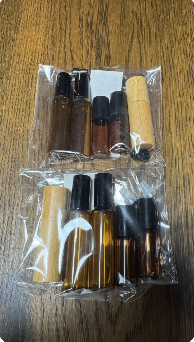 Bambusroller 5ml + glas 30ml x2+ 5ml x2