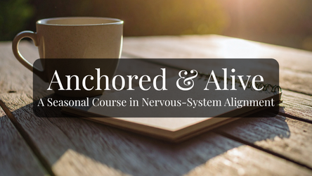A tea cup and open notebook on a wooden table in rising morning light. Calm, centered, ready.