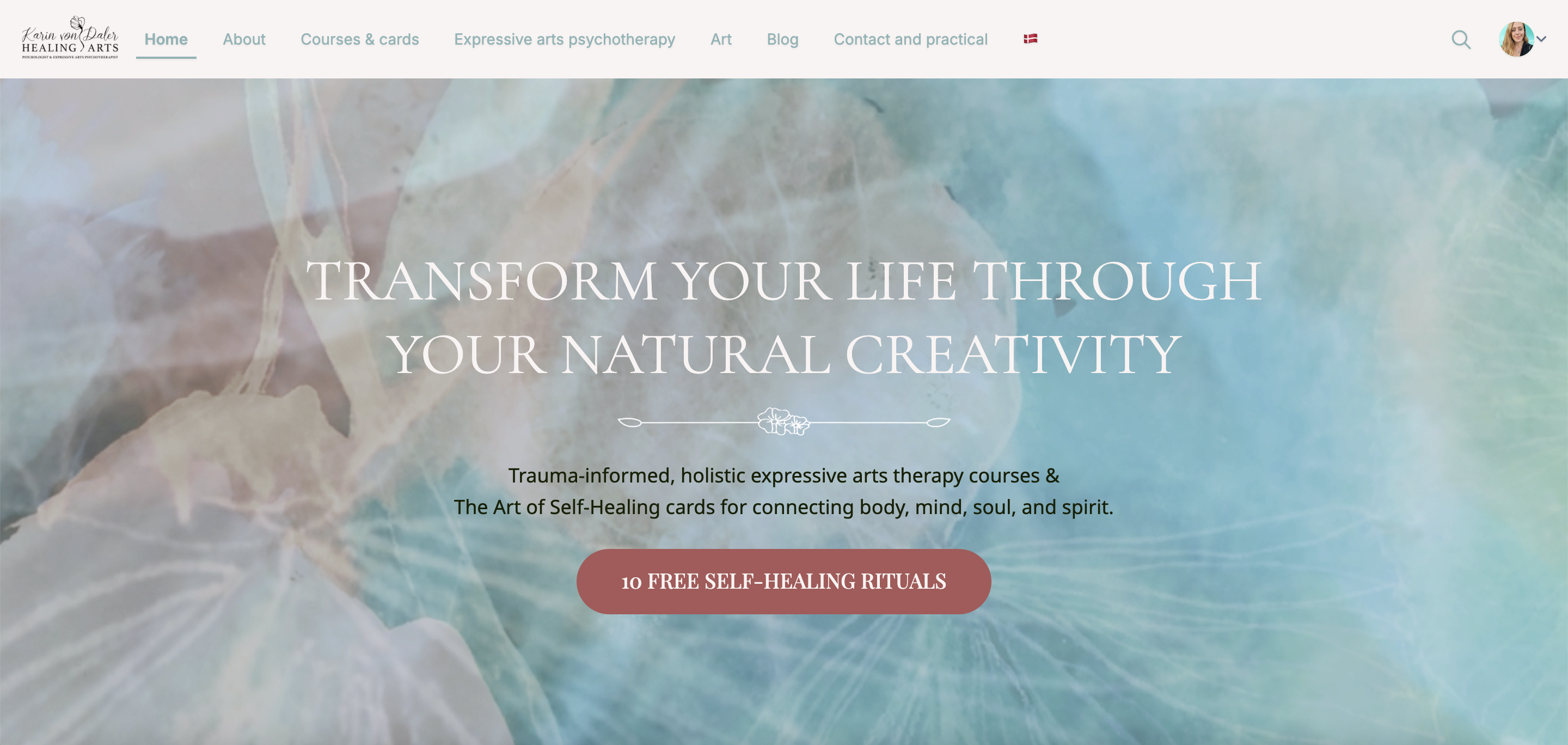 Karin Von Daler Website Home Page Screenshot