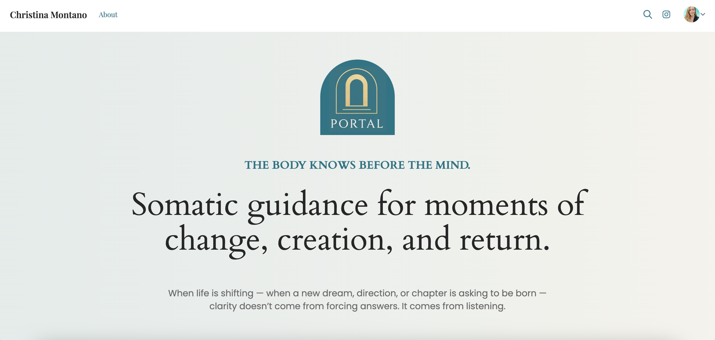 Brigid Tebaldi Website Home Page Screenshot