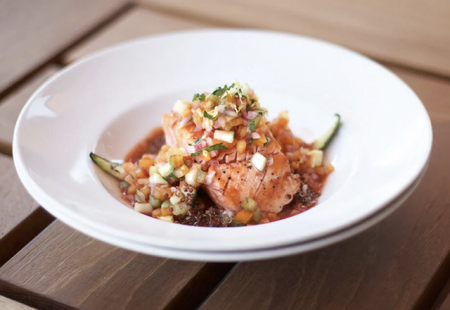 A delicious meal made with fresh ingredients that retreat attendees get to enjoy during the Women in Healthcare Meditation Retreat.
