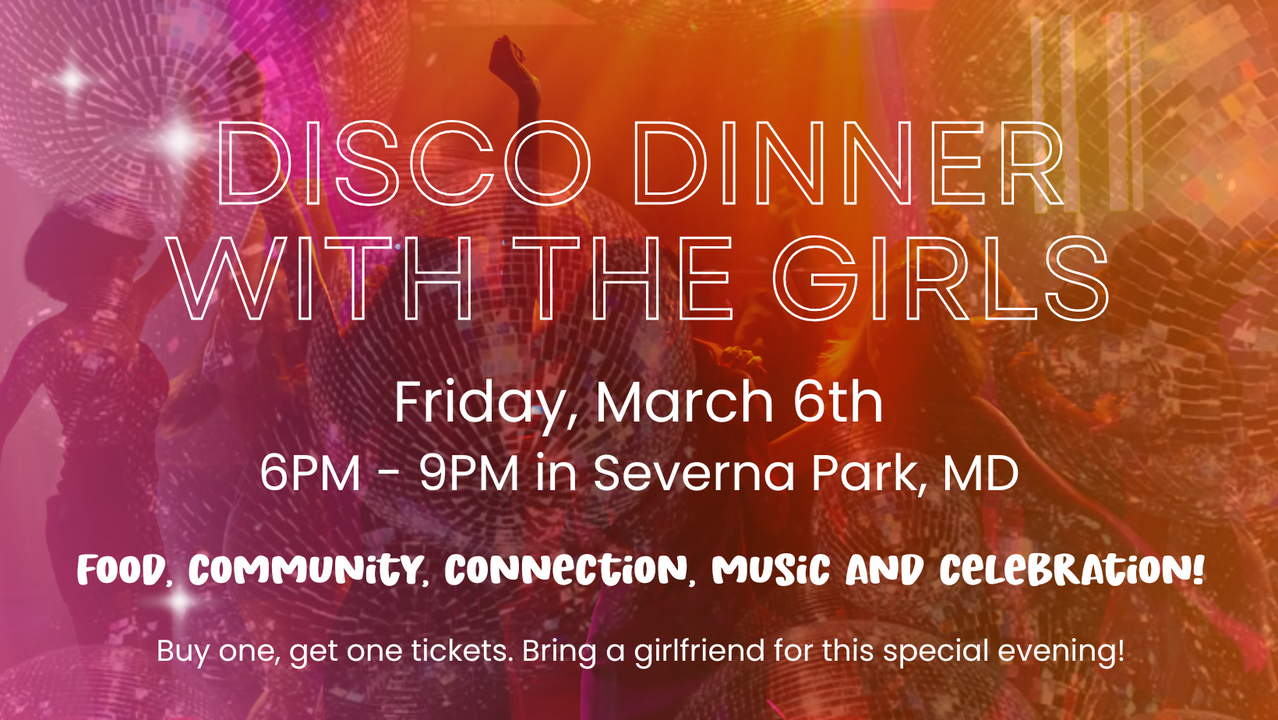 Disco Dinner with the Girls banner graphic