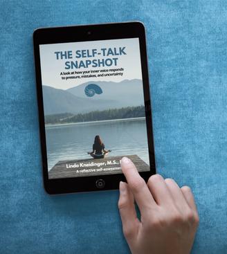 Ipad screen with finger about to click on The Self-Talk Snapshot 