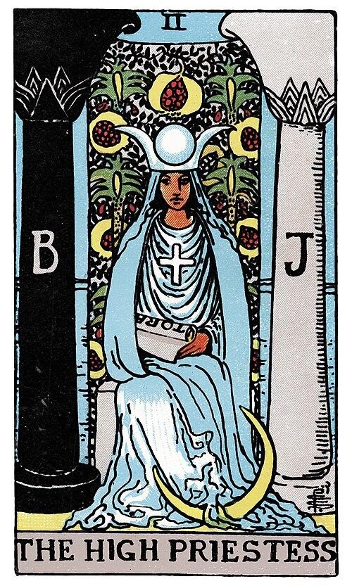 RWS_Tarot_02_High_Priestess