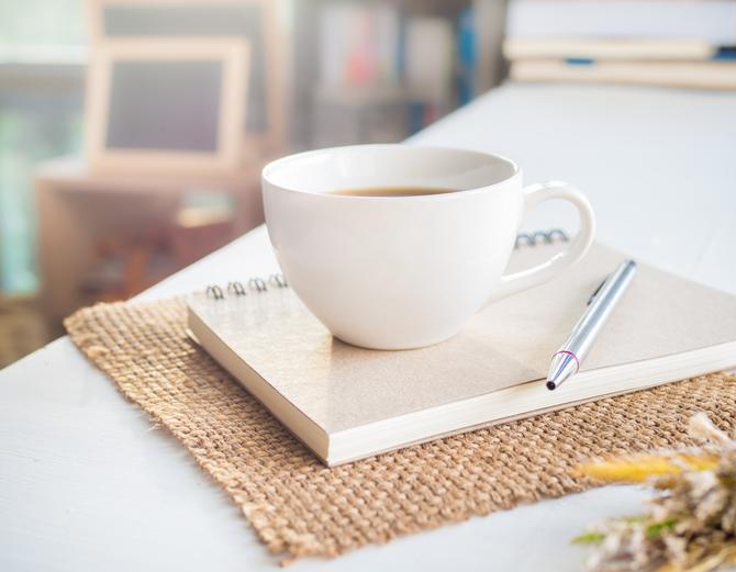 mug notebook pen hessian mat