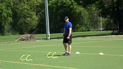 DRILL  Jab Step w Hurdles (prepping the fast twitch fibers)