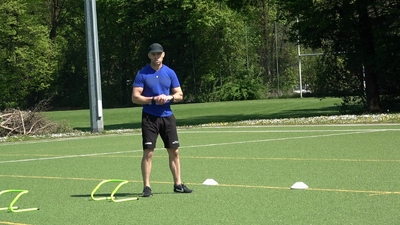 DRILL  Lateral Quick Feet w  Hurdles (2-steps in each gap)