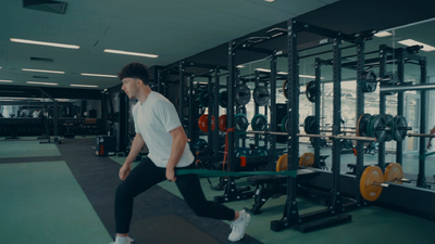 split squat pulling into flexion drill