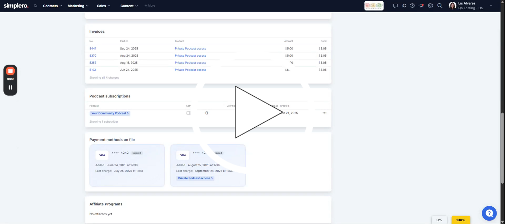 Podcast Private Access - Qa Testing - US's Simplero - 24 April 2026
