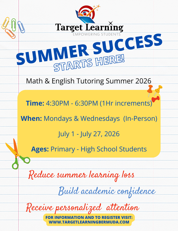 Target Learning Summer Tutoring 2026 Flyer