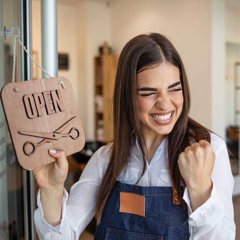 smile open for business
