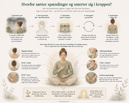 Hvorfor sætter spændinger og smerter sig i kroppen?