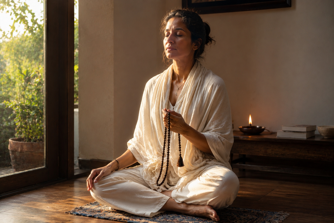 Woman with mala