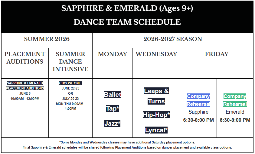 sapphire and emerald schedule 26-27