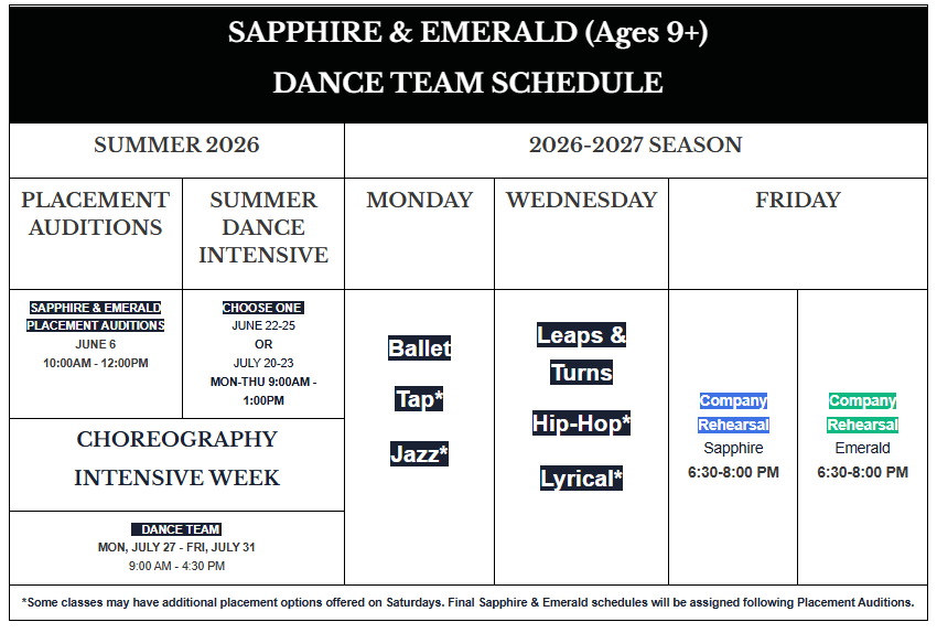 sapphire and emerald schedule 26-27