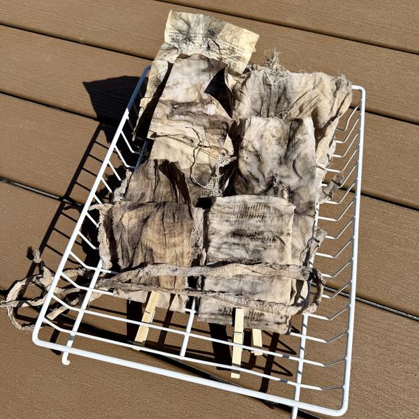 results - black tea + rust dyeing