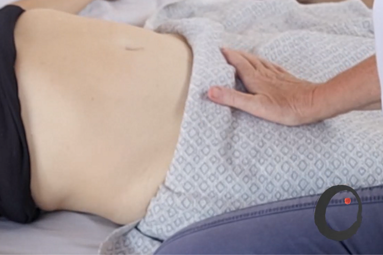 hand on abdomen