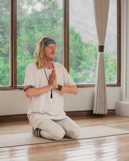 One-on-one yoga practice session