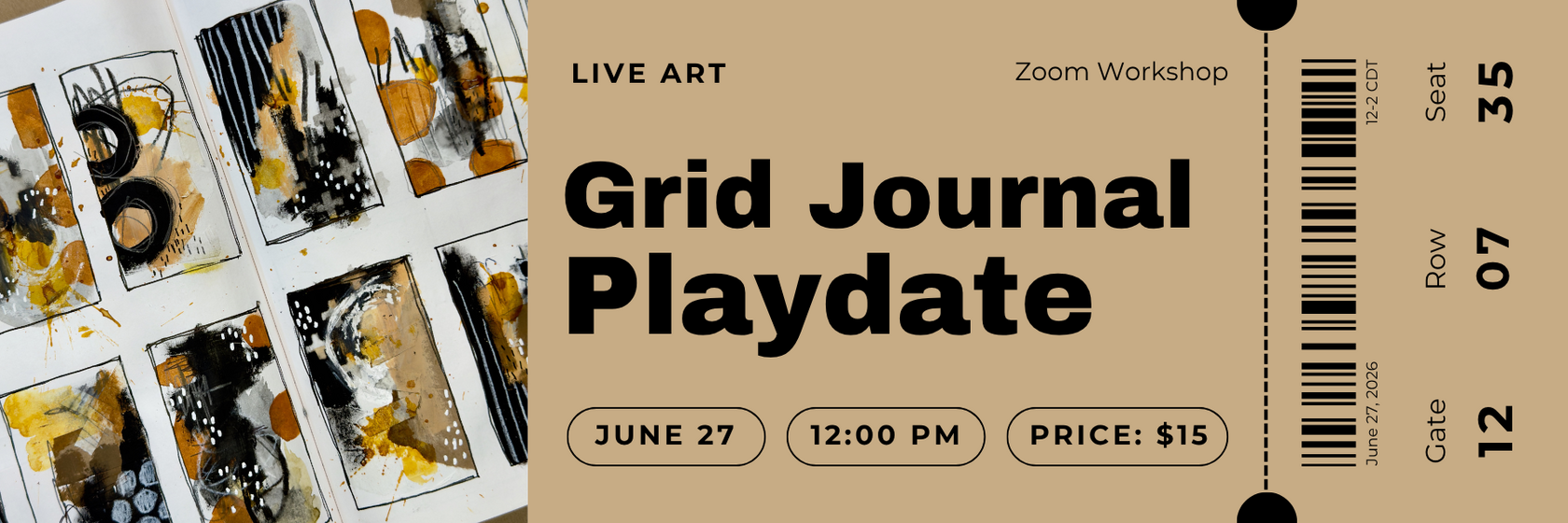 Ticket Grid Journal Playdate 6-27-26