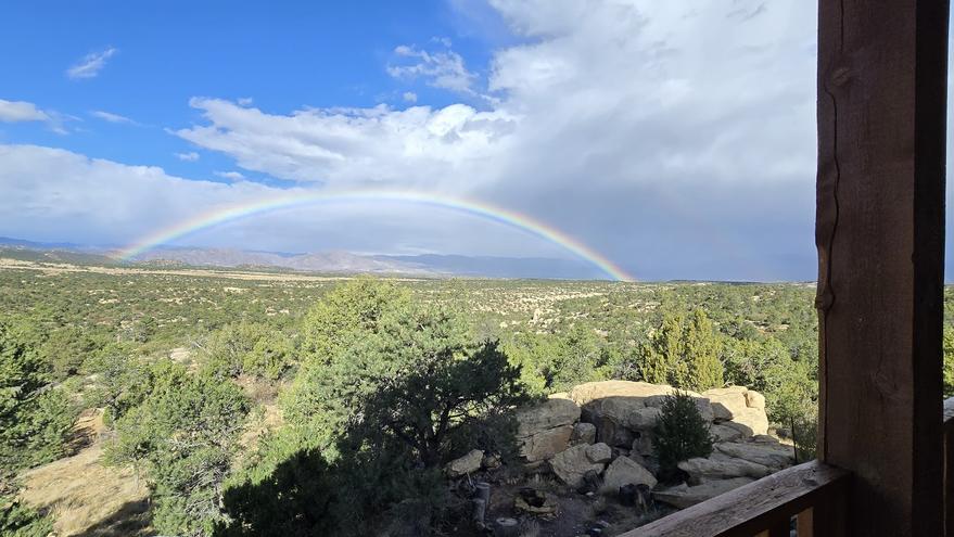 rainbow over back yard