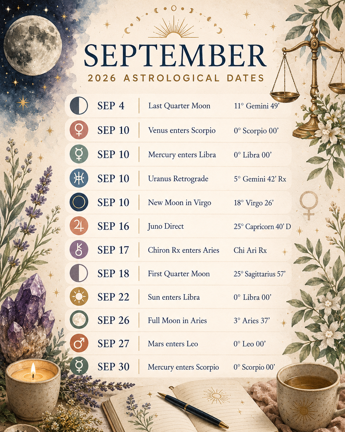 September 2026 Astrological Dates