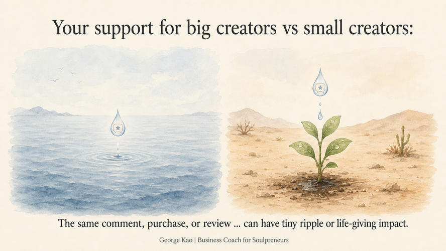 your support for big creators vs small creators
