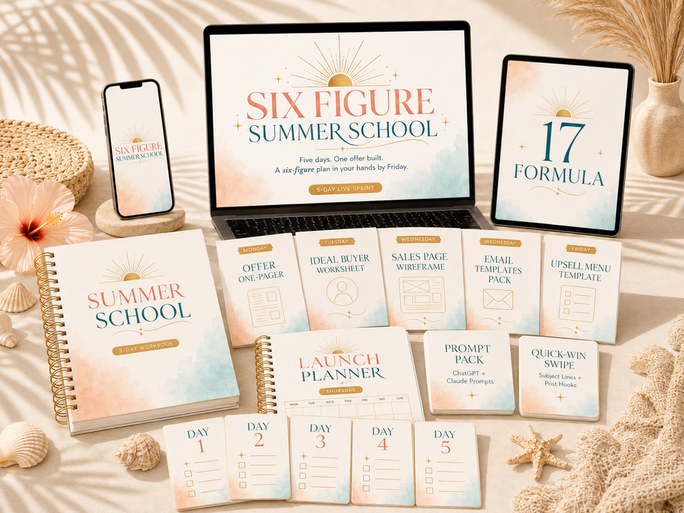 six figure summer school complete mockup